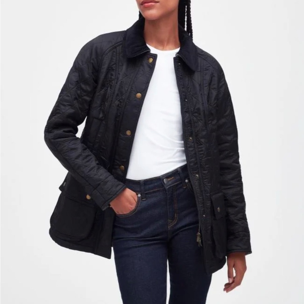 Barbour Beadnell Polar Quilted Jacket in Black US 4